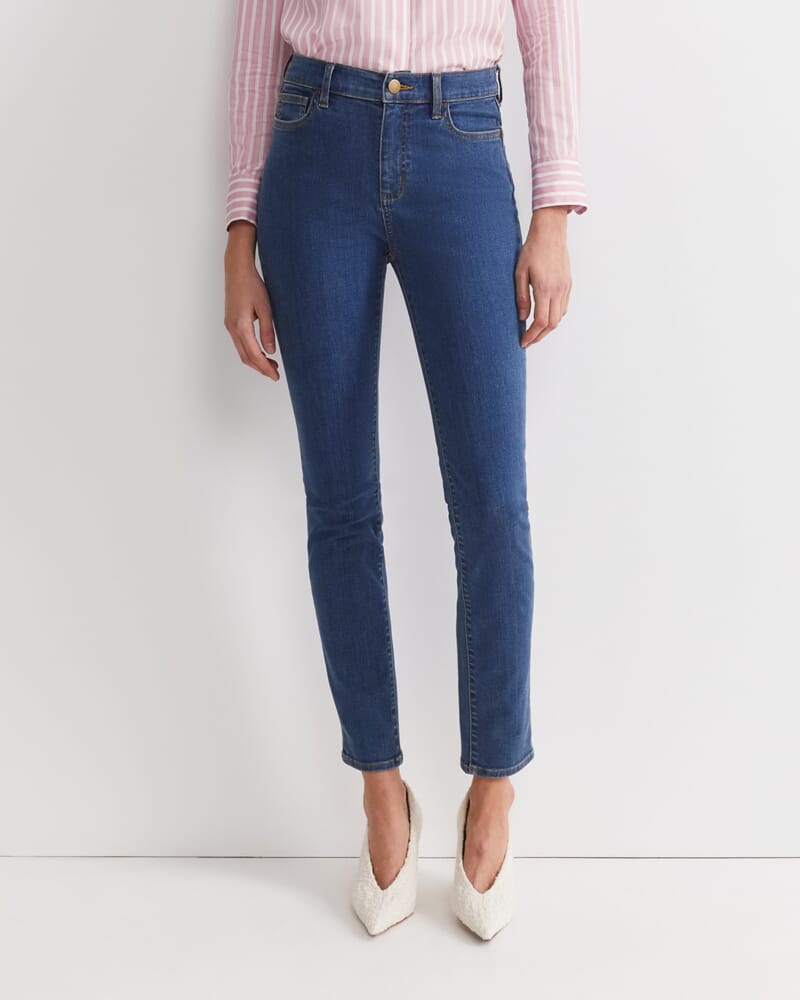 Jackie High Waist Skinny Jean in MID WASH