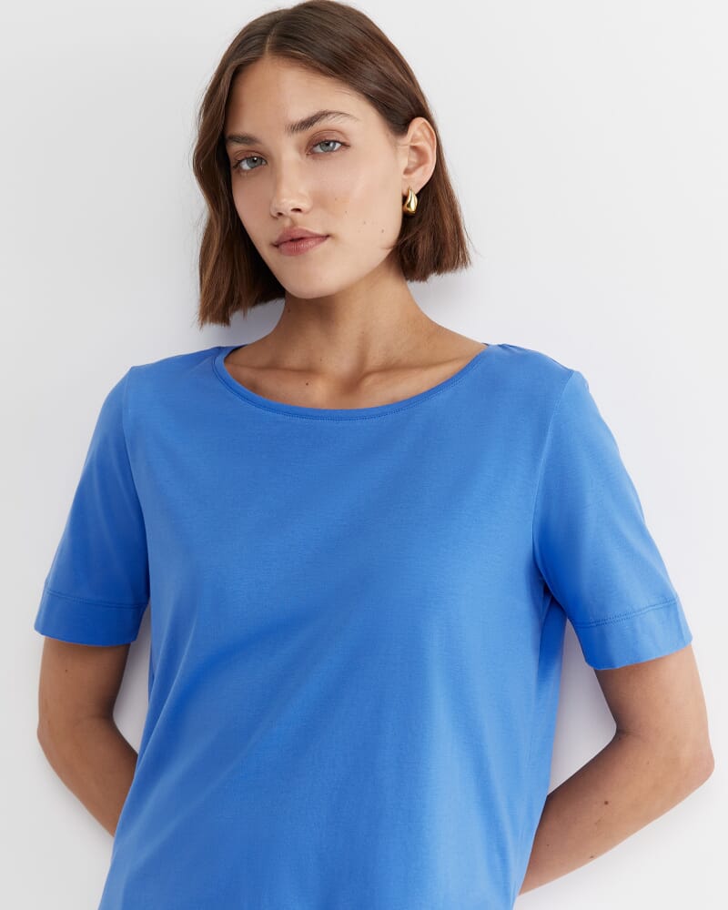Mercerised Cotton Tee in CERULEAN