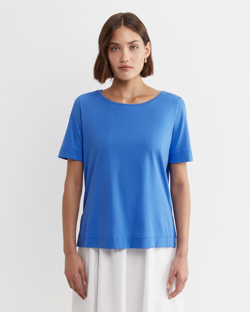 Mercerised Cotton Tee in CERULEAN