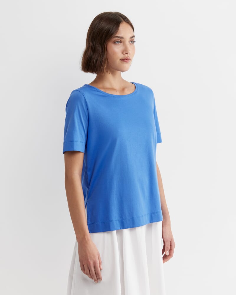 Mercerised Cotton Tee in CERULEAN