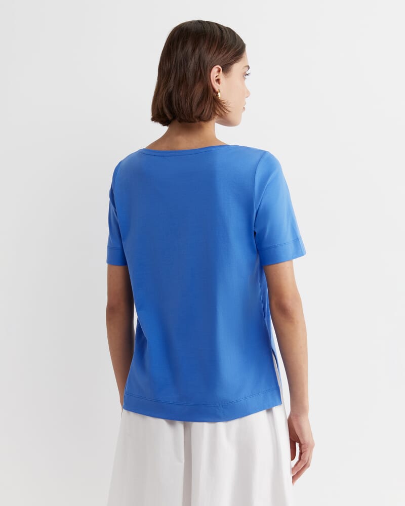 Mercerised Cotton Tee in CERULEAN