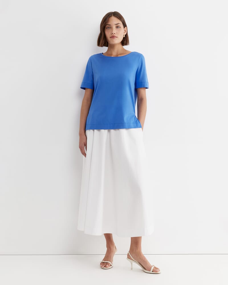 Mercerised Cotton Tee in CERULEAN