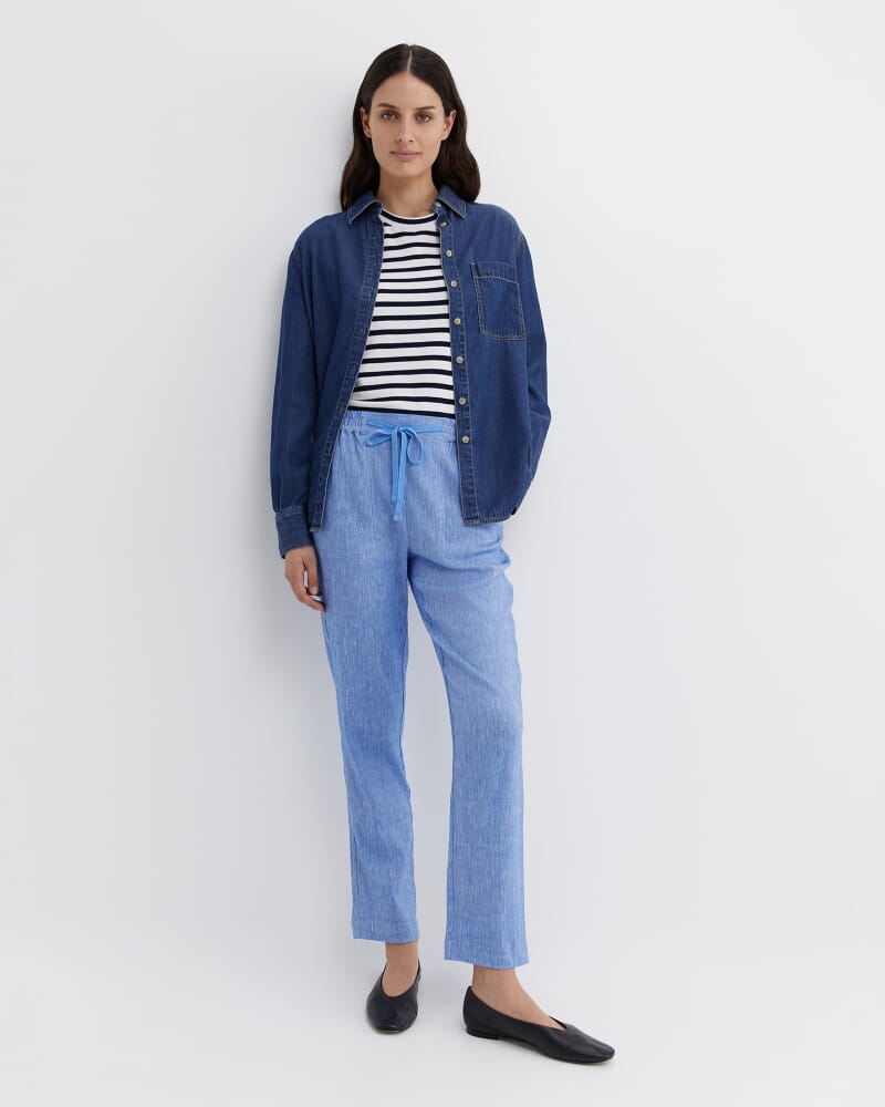 Rosa Linen Pant in CERULEAN