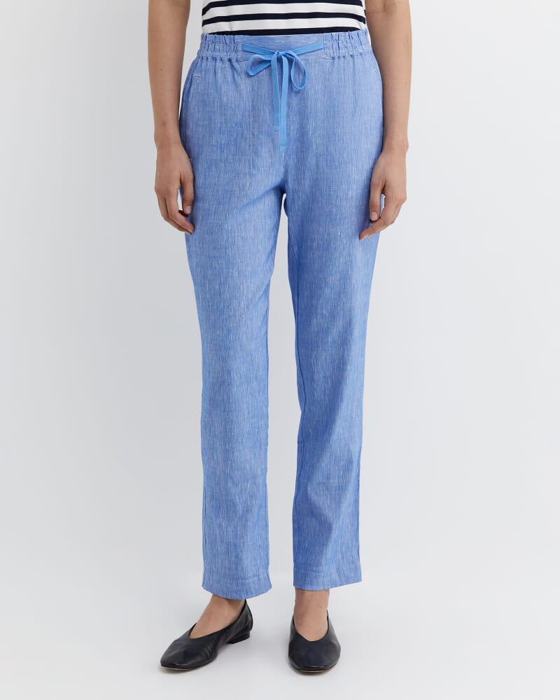 Rosa Linen Pant in CERULEAN