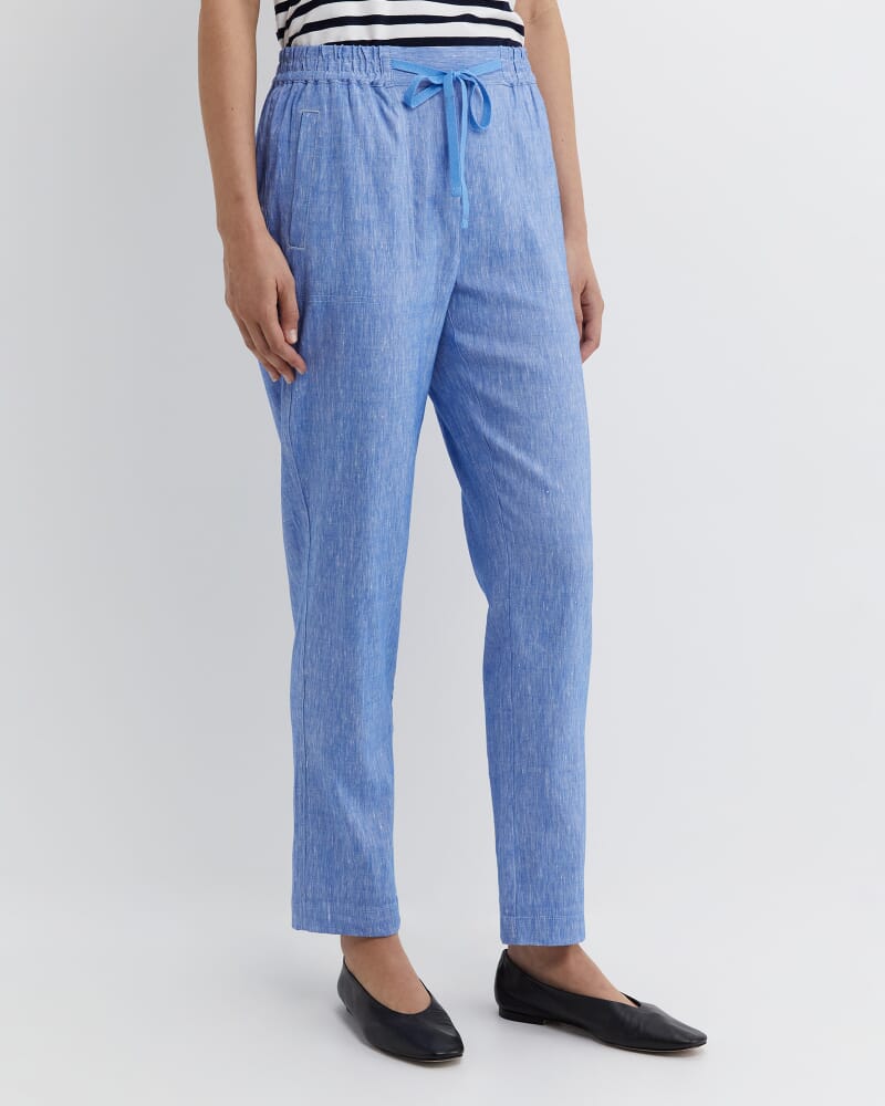 Rosa Linen Pant in CERULEAN
