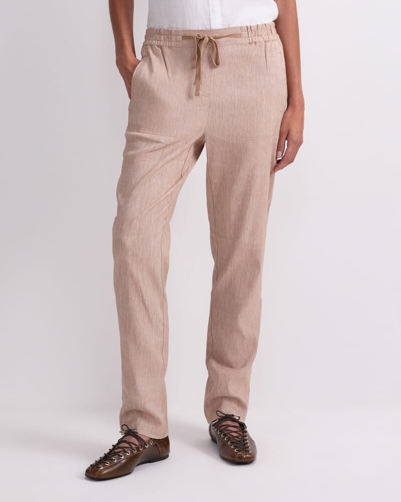 Rosa Linen Pant in PEBBLE