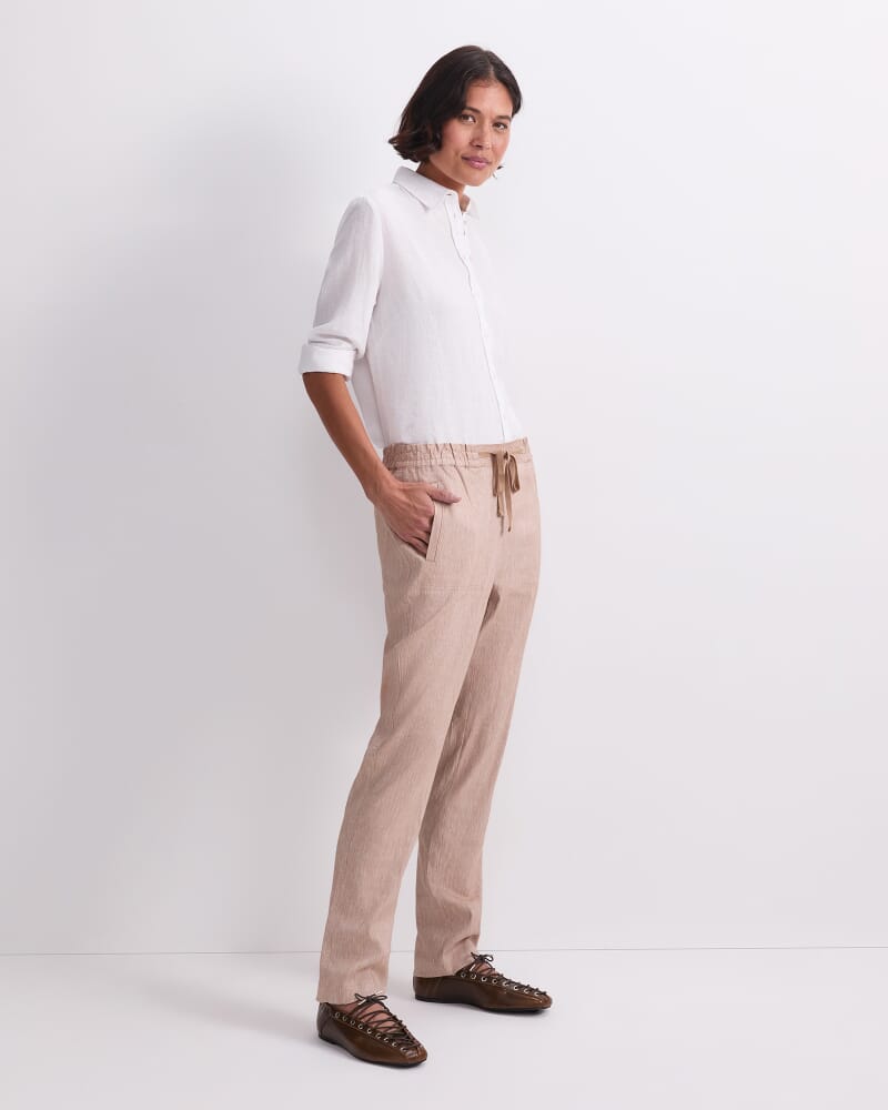 Rosa Linen Pant in PEBBLE