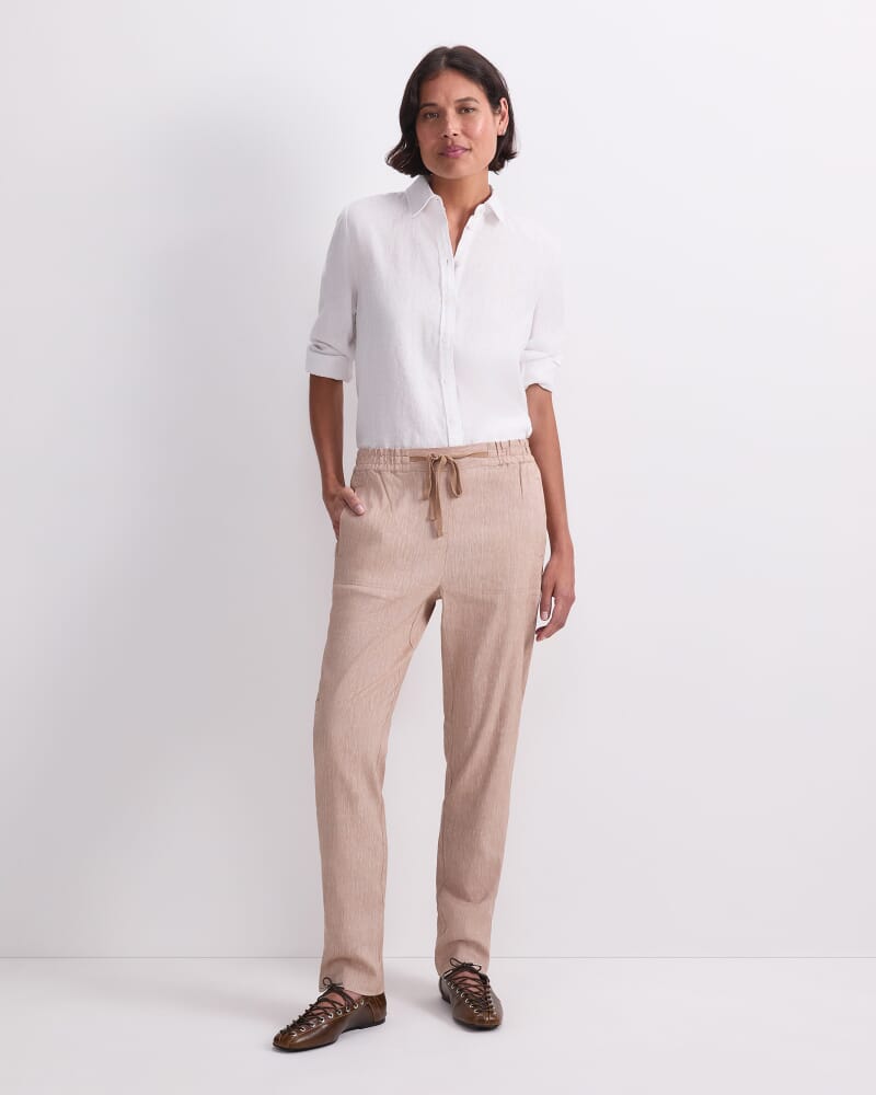 Rosa Linen Pant in PEBBLE