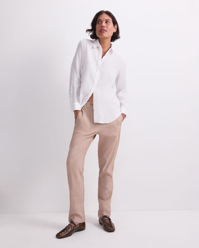 Rosa Linen Pant in PEBBLE