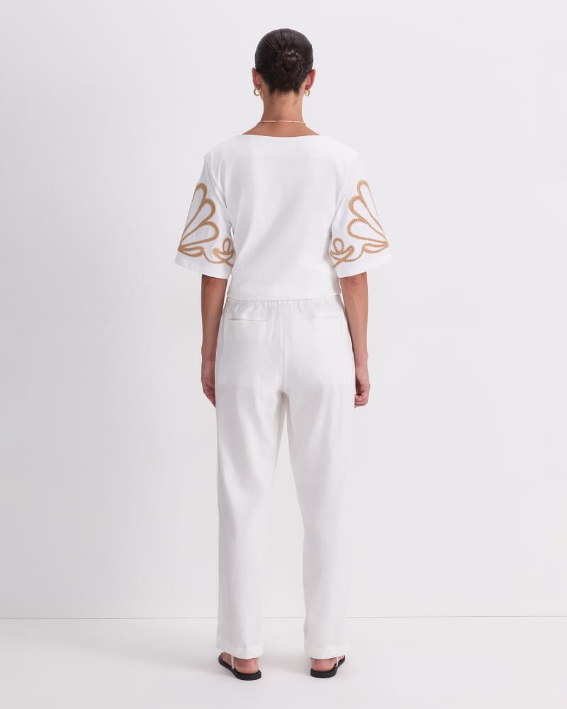 Rosa Linen Pant in WHITE