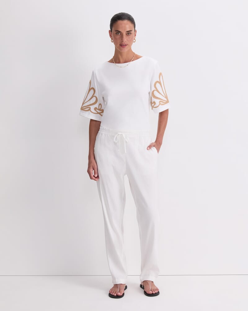 Rosa Linen Pant in WHITE