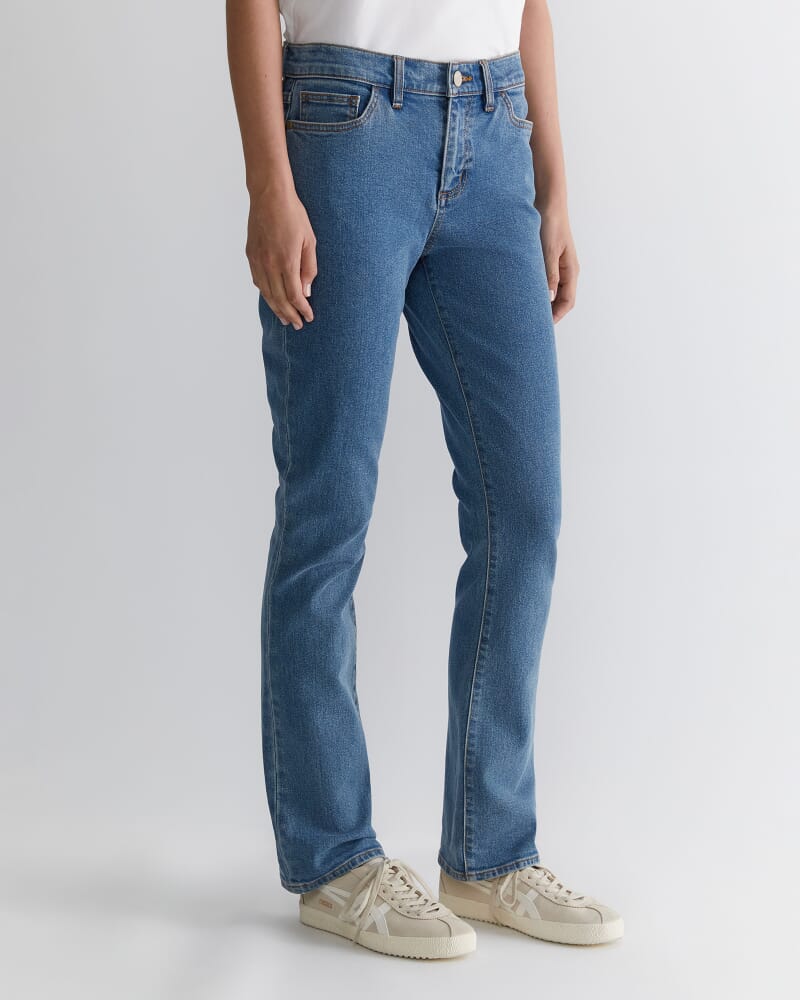 Simone Straight Jean in MID WASH