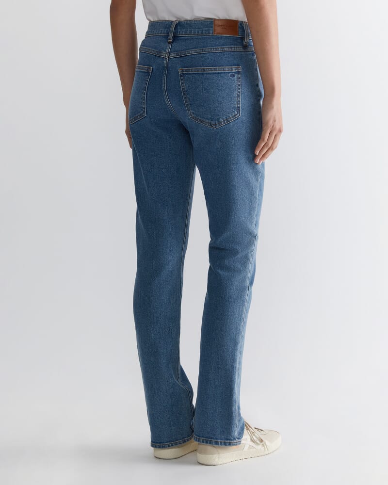 Simone Straight Jean in MID WASH