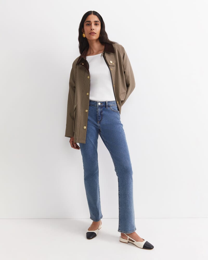 Simone Straight Jean in BLUE WASH