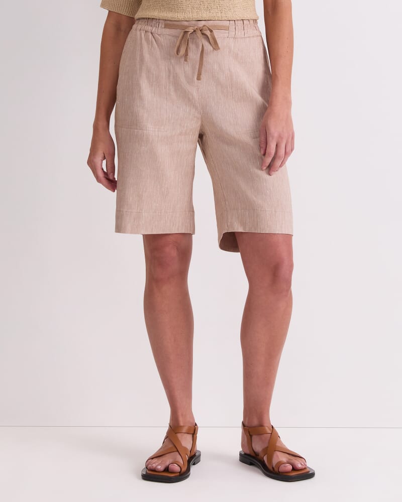 Rosa Linen Short in PEBBLE
