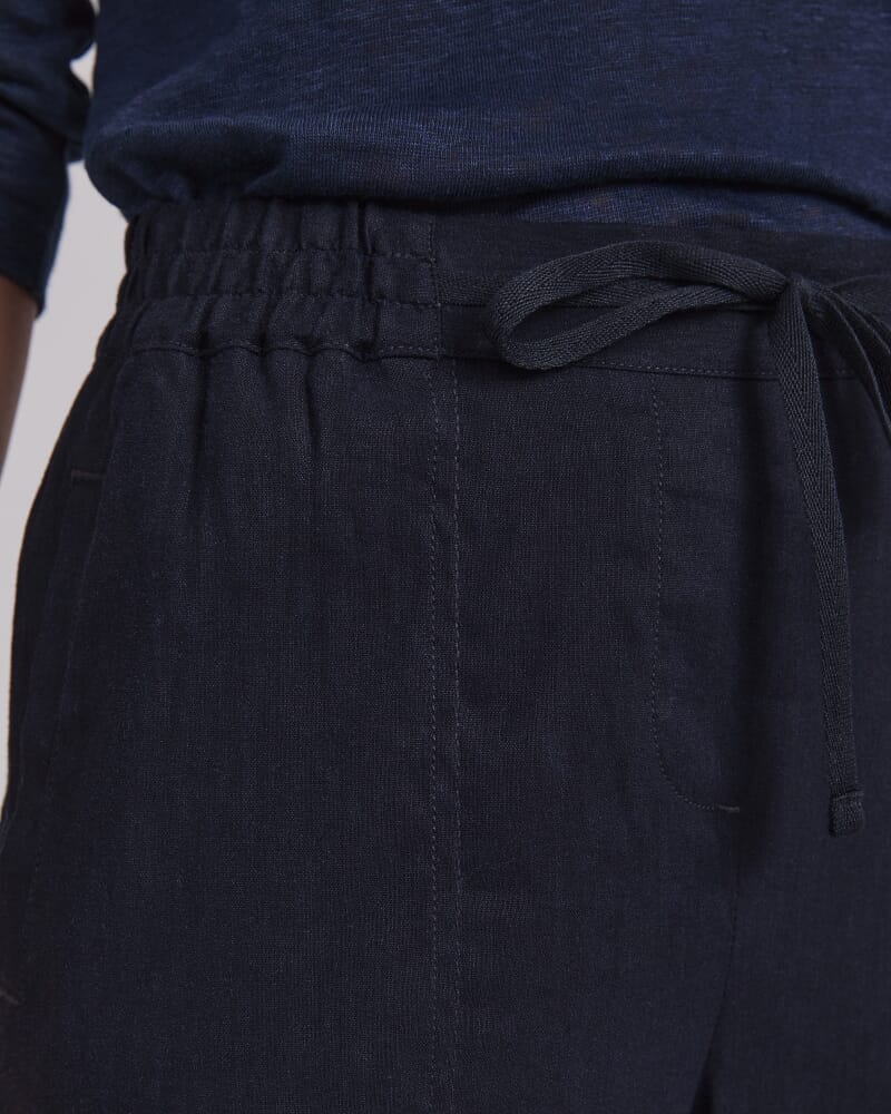 Rosa Crop Linen Pant in CLASSIC NAVY