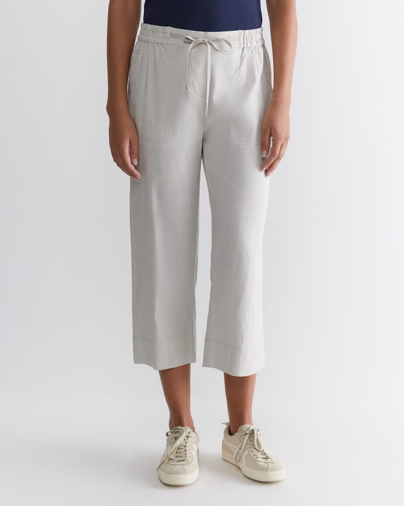 Rosa Crop Linen Pant in NATURAL