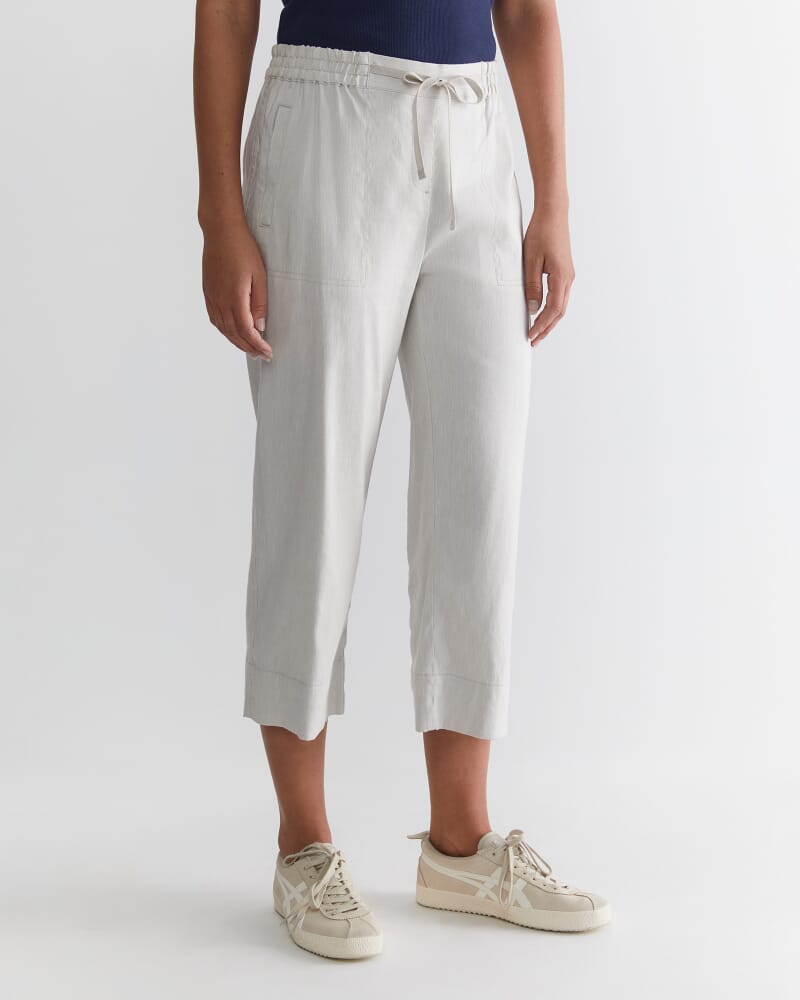 Rosa Crop Linen Pant in NATURAL