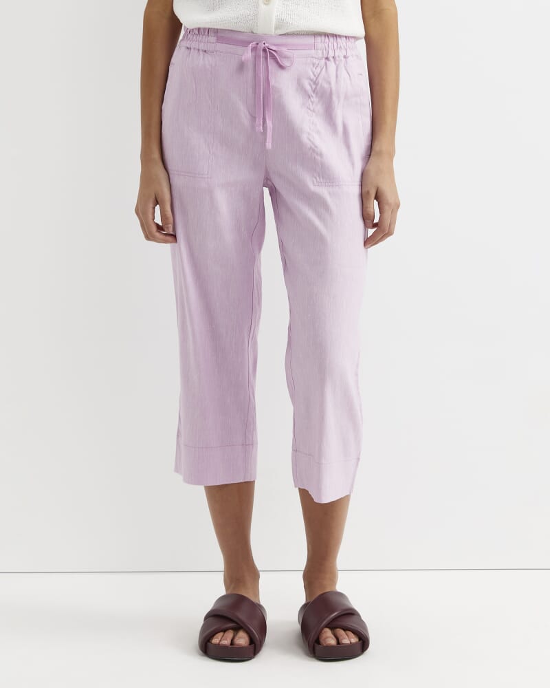 Rosa Crop Linen Pant in ORCHID