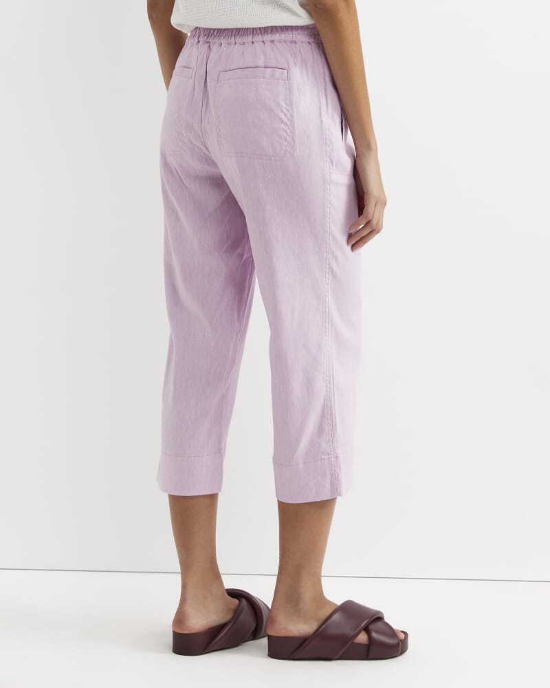 Rosa Crop Linen Pant in ORCHID