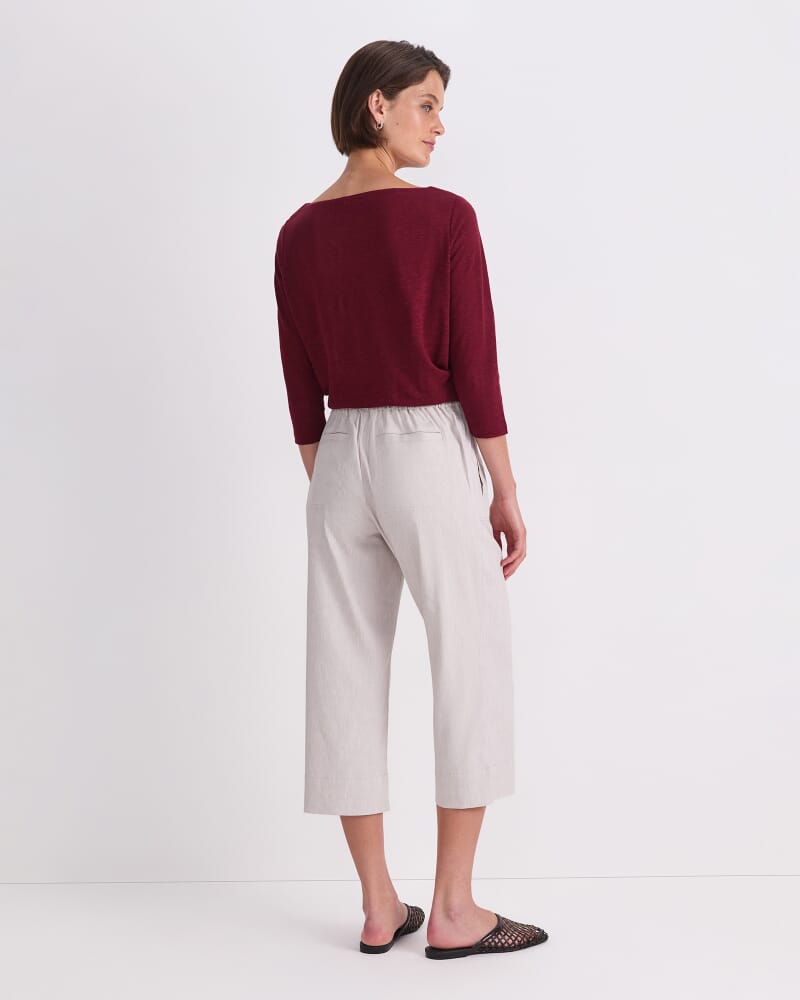 Rosa Crop Linen Pant in STRING