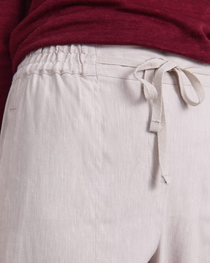 Rosa Crop Linen Pant in STRING