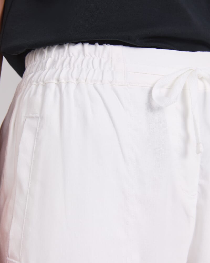 Rosa Crop Linen Pant in WHITE