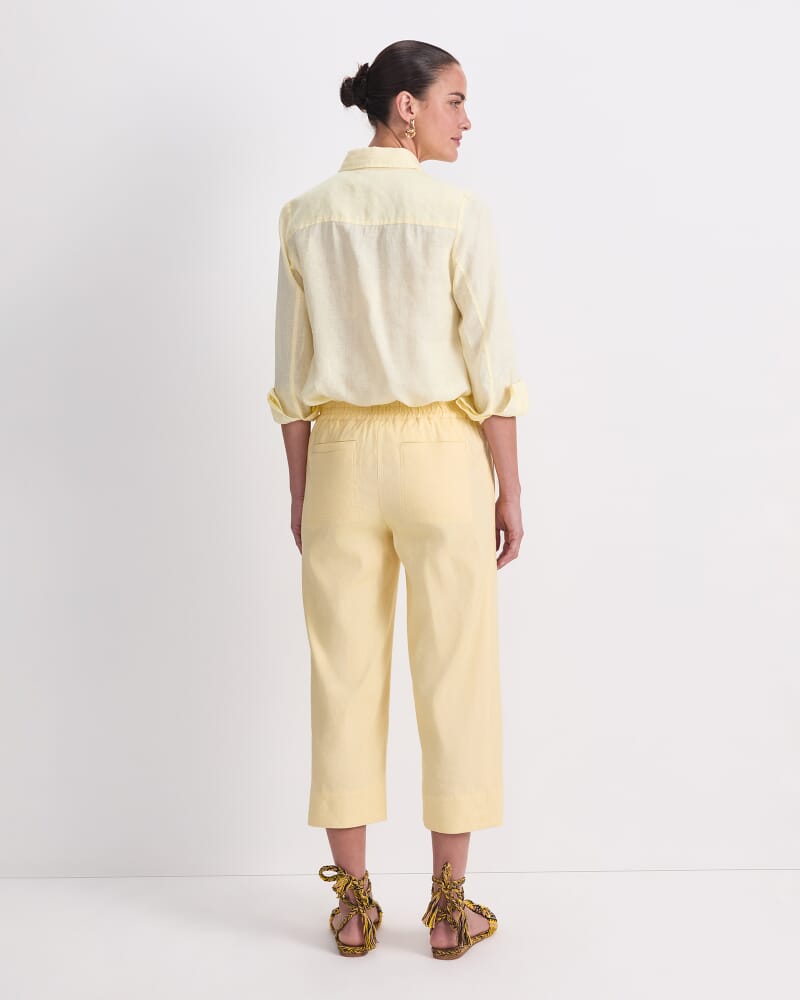 Rosa Crop Linen Pant in SUN