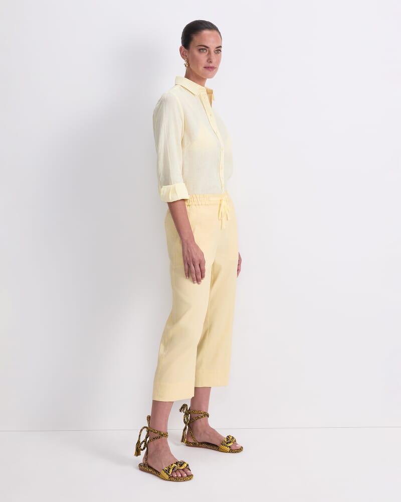 Rosa Crop Linen Pant in SUN