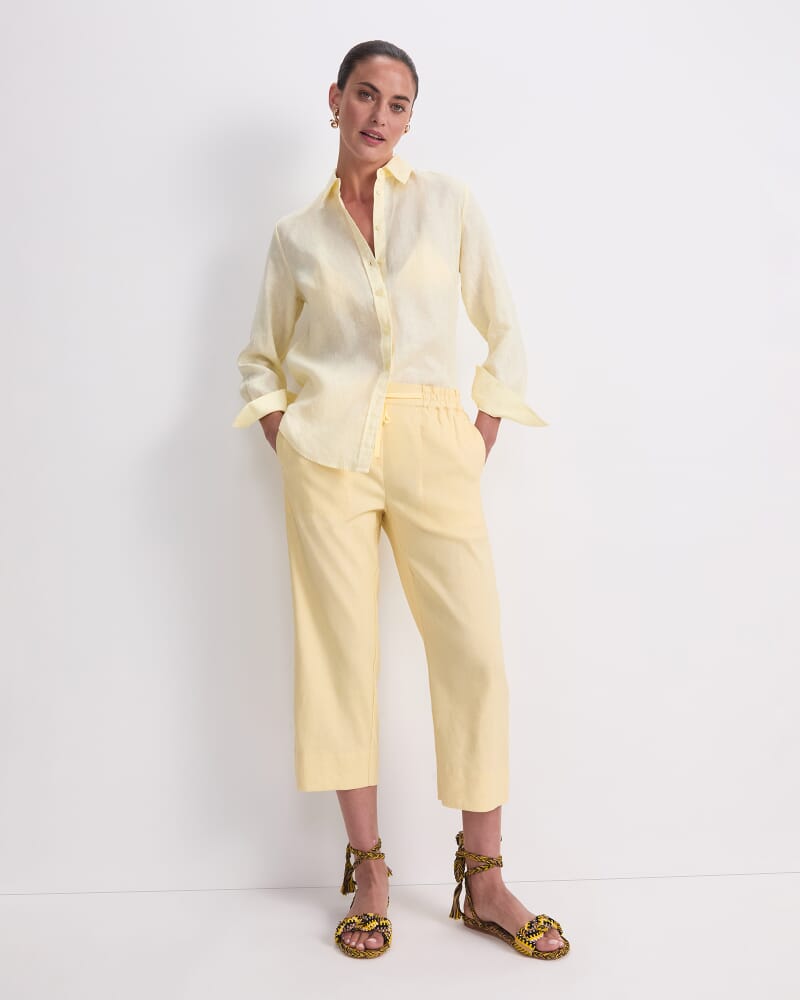 Rosa Crop Linen Pant in SUN