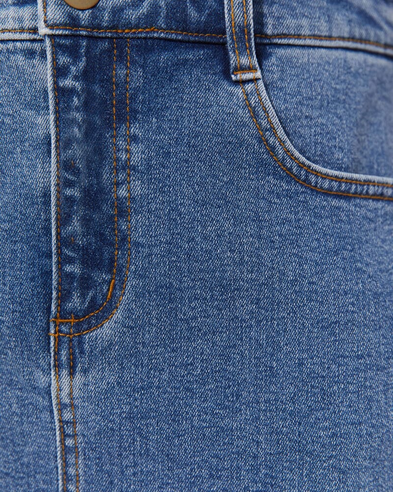 Brodie Denim Skirt in MID WASH