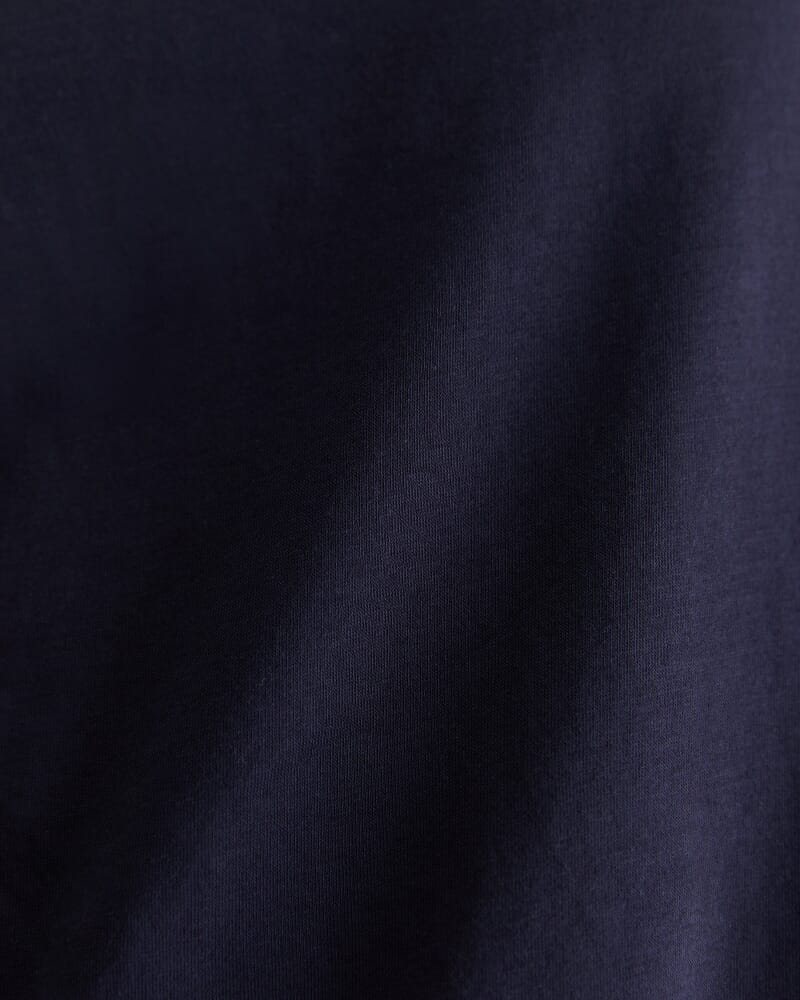 Cotton Crew 3 Quarter Sleeve T-Shirt in NAVY