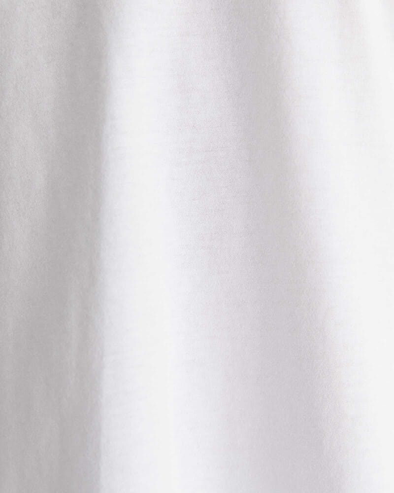 Cotton Crew 3 Quarter Sleeve T-Shirt in WHITE