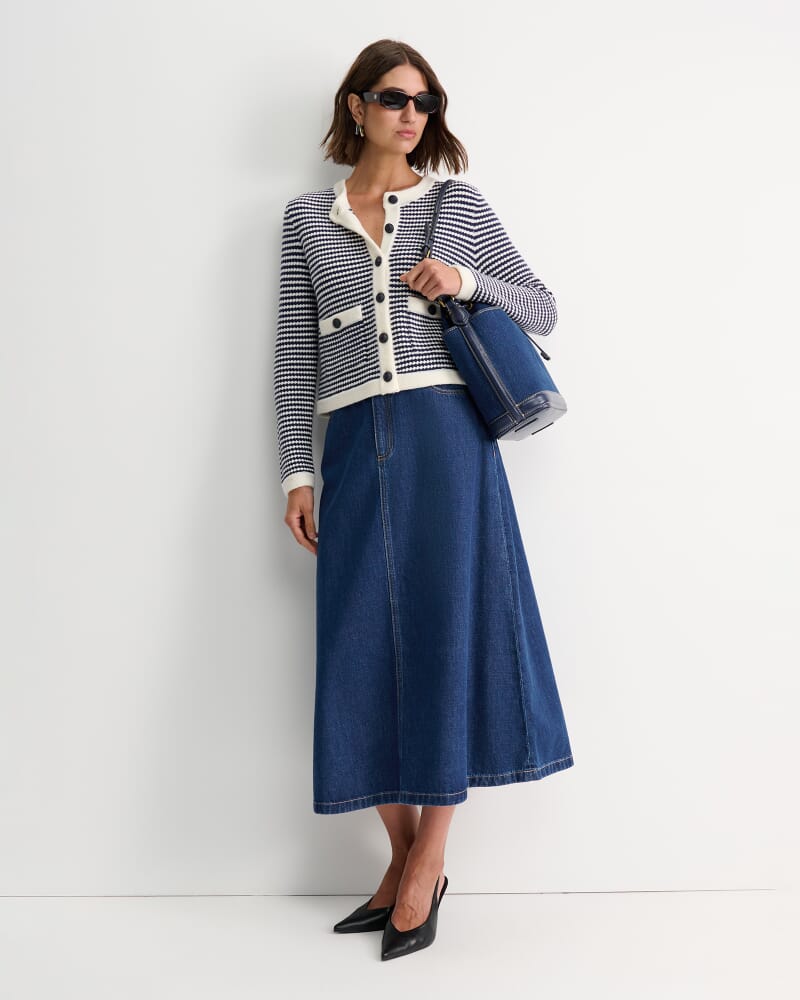 Nikki Denim Skirt in BLUE WASH