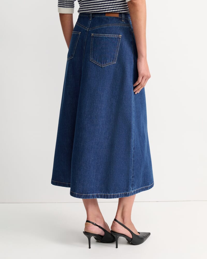 Nikki Denim Skirt in BLUE WASH