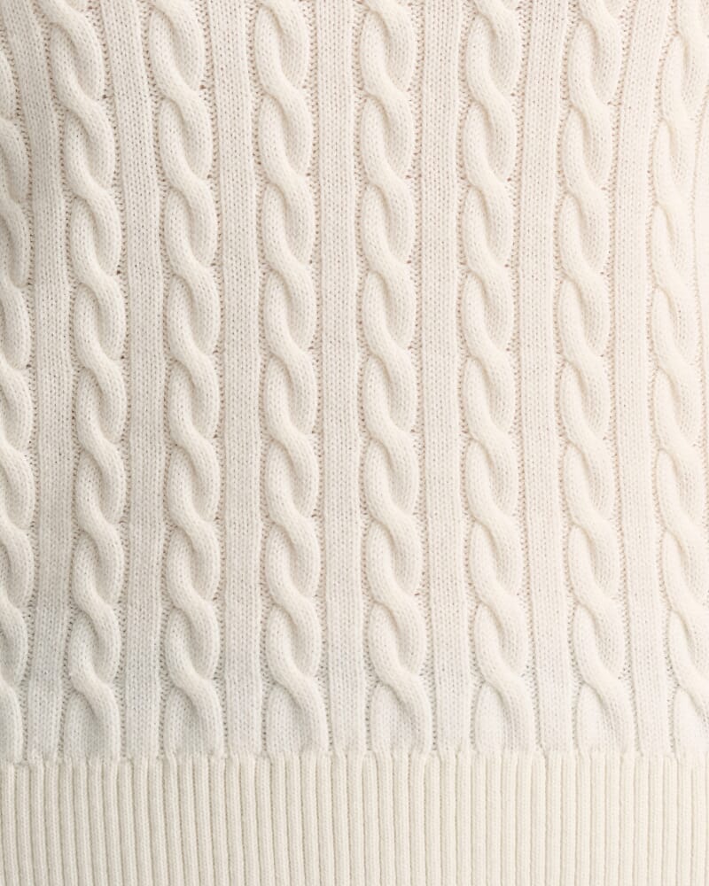 Merino Wool Baby Cable Sweater in WINTER WHITE