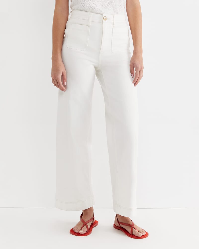 Nili Wide Leg Jean in IVORY