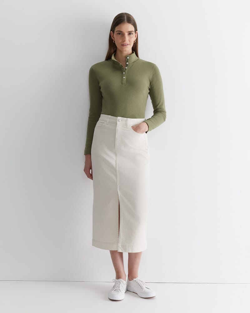 Lucy Funnel Neck Top in KHAKI