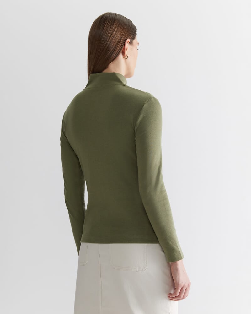 Lucy Funnel Neck Top in KHAKI