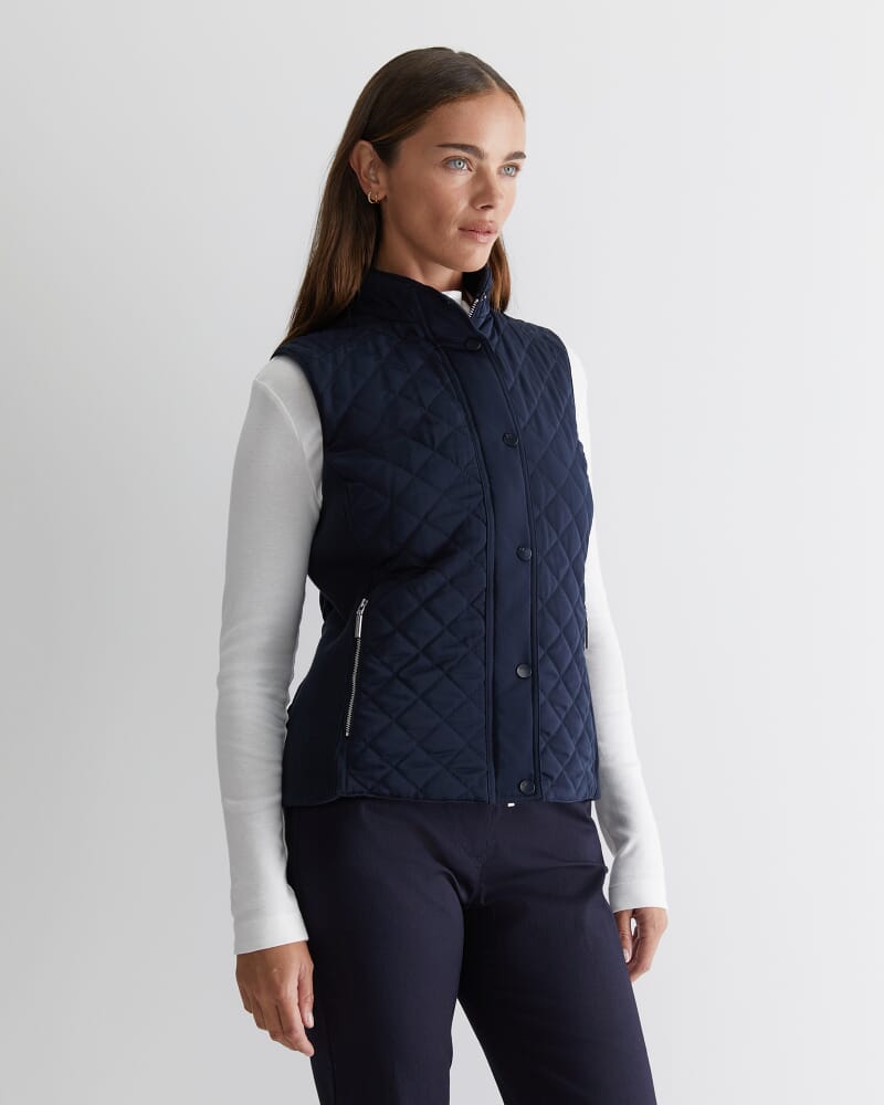 Vera Quilted Vest in NAVY
