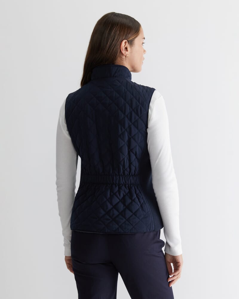Vera Quilted Vest in NAVY