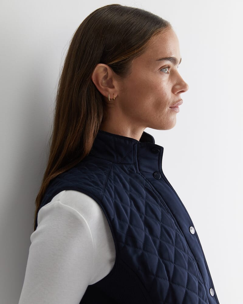 Vera Quilted Vest in NAVY