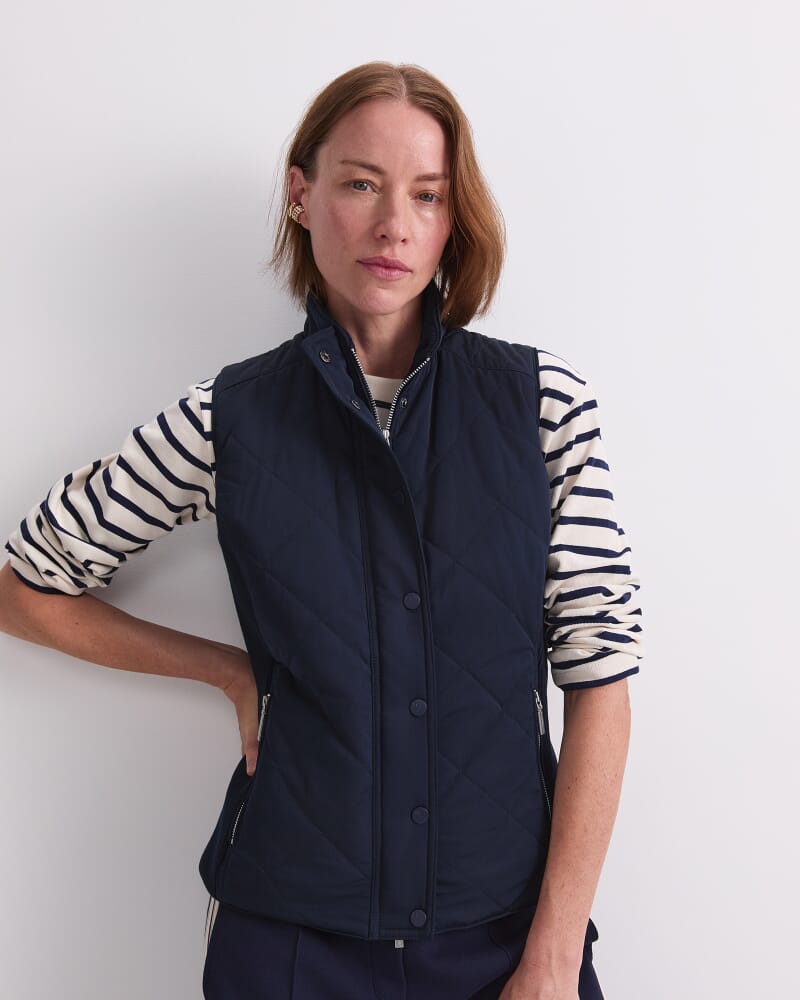 Vera Quilted Vest in NAVY