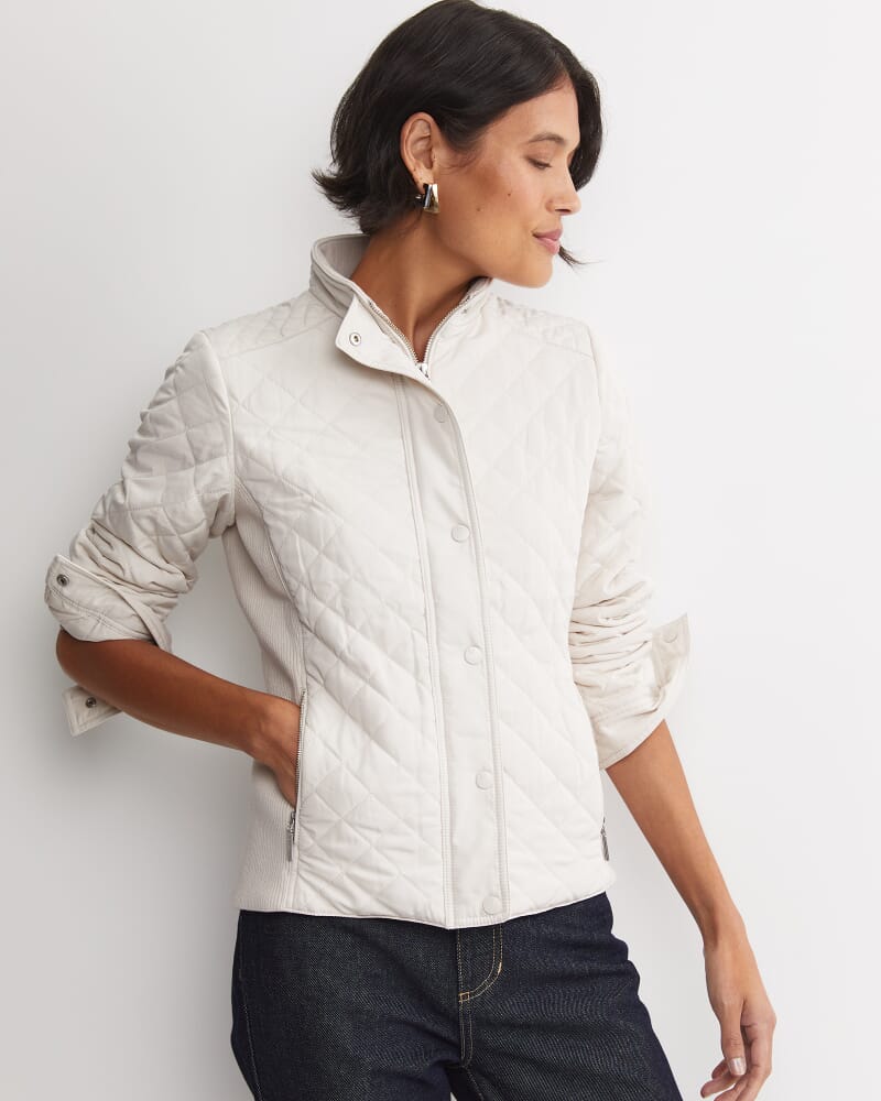 Vera Quilted Jacket in CHALK