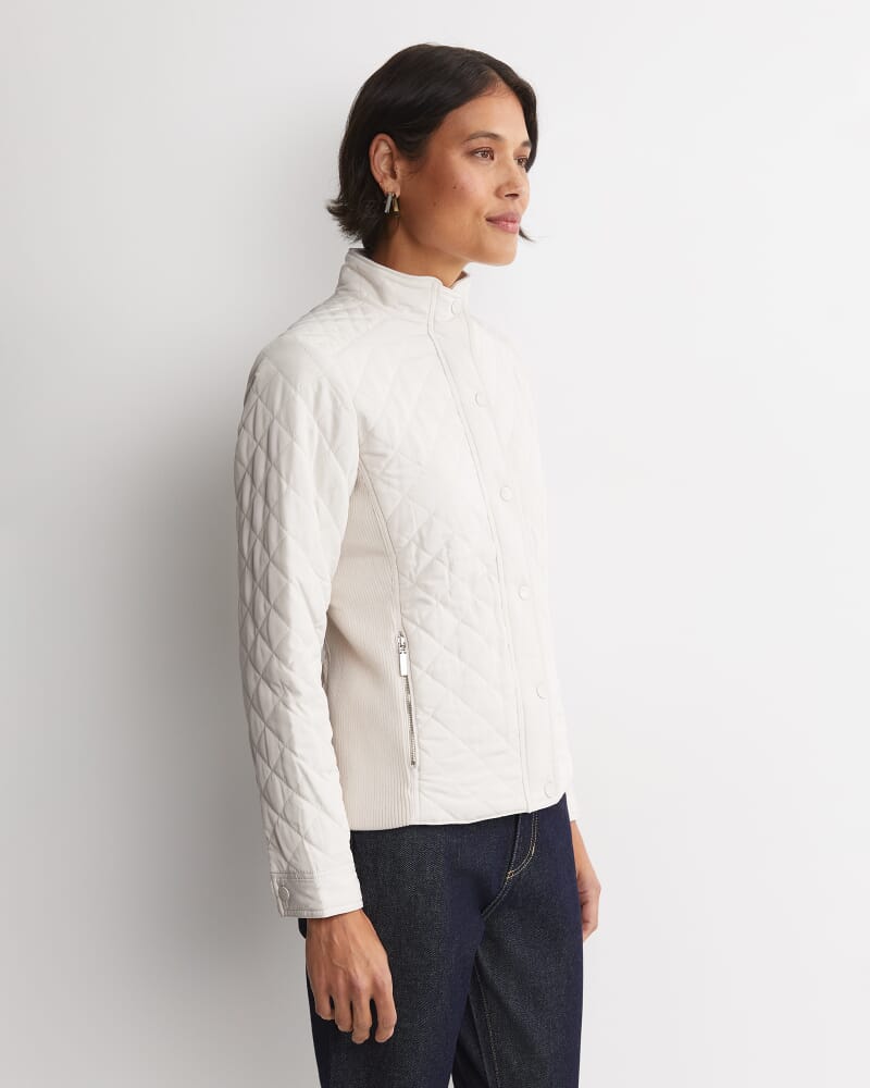 Vera Quilted Jacket in CHALK
