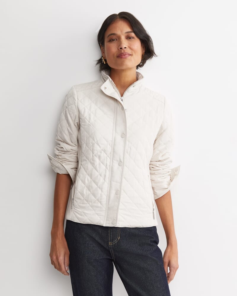 Vera Quilted Jacket in CHALK