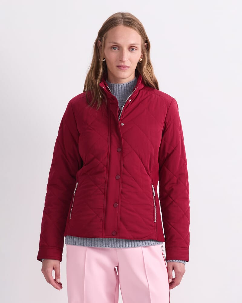 Vera Quilted Jacket in WINE