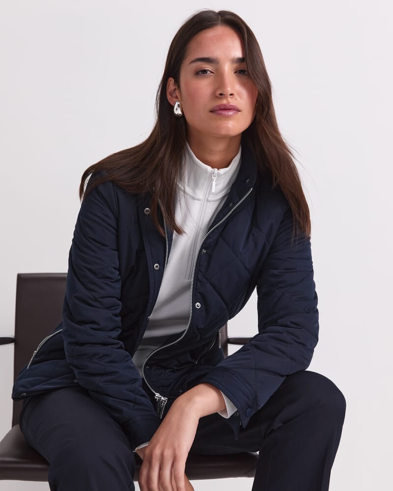Vera Quilted Jacket in NAVY