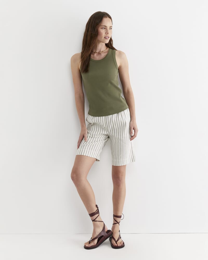 Julia Rib Tank in KHAKI