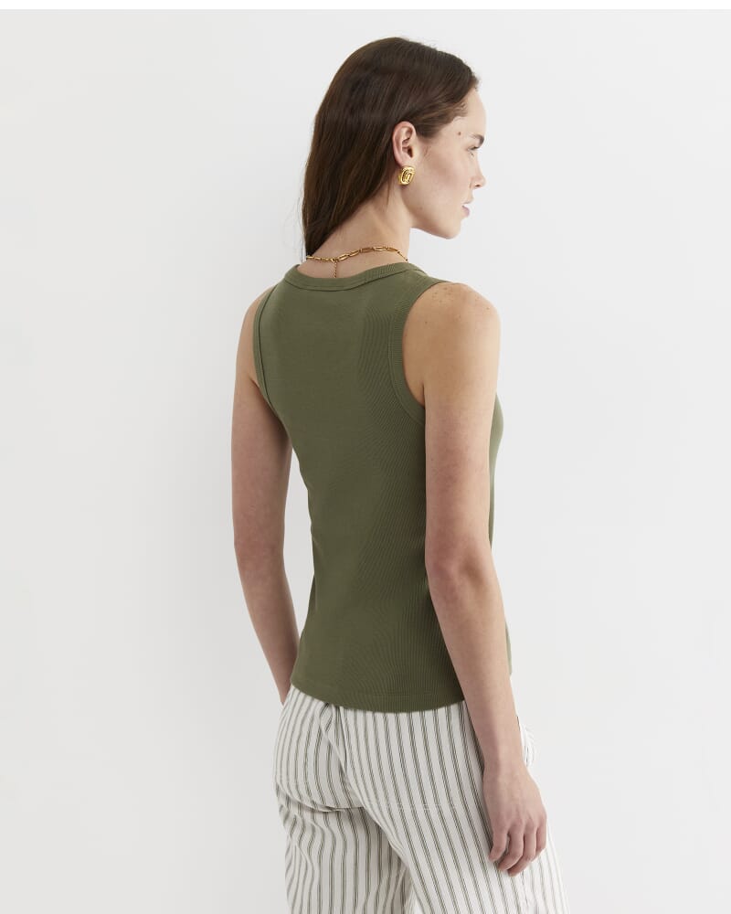 Julia Rib Tank in KHAKI
